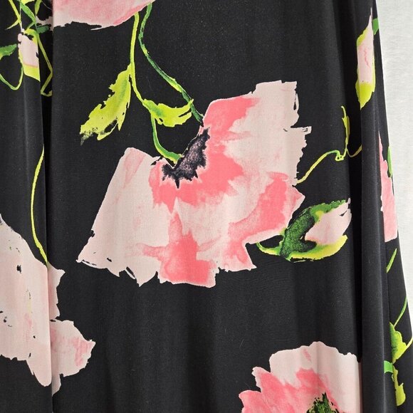 Sleeveless Shift Dress by Ann Klein Knee Length Black Floral Career Party Lined - Picture 4 of 12